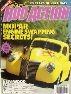 STREET ROD ACTION 1989 AUG - 318 MOPAR ENGINE SWAP, REAR WINDOW WOOD REPLACED